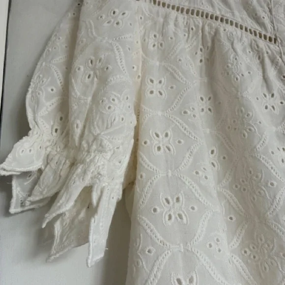 Ba&sh Women's White Eyelet Birkin Top - Picture 3 of 3